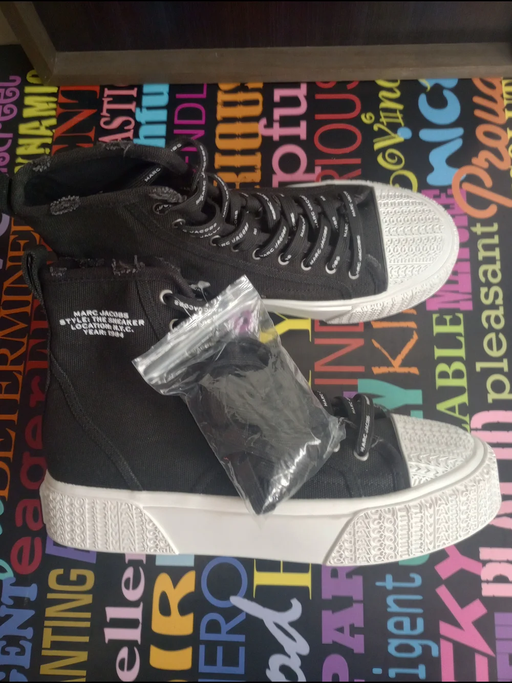 Black Canvas Marc Jacob High-Top Sneakers!.